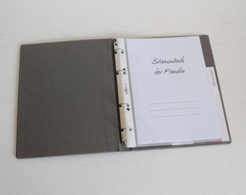 Stammbuch "Anker" aus hellblauem Nappaleder, DIN A5